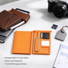 1pc Mini Portable SIM Card Storage Box With Built-In SIM Eject Tool, Compact SIM TF Memory Card Holder, Lightweight Pocket-Sized Card Organizer, Phone Digital Accessory, Suitable For Travel And Daily Use - Multiple Styles - View 7