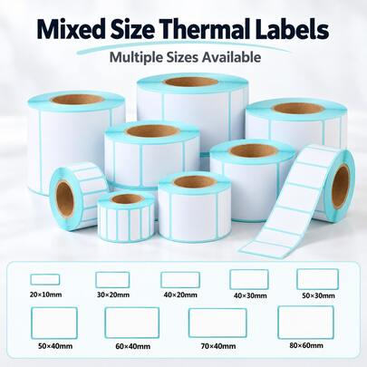 Three-Proof 700Pcs/Roll Thermal Label Paper Cross-Border Logistics Milk Tea Supermarket Barcode Printing Paper. Stickers For Daily Office And Storage Bottle/Jar Classification Packaging Labels