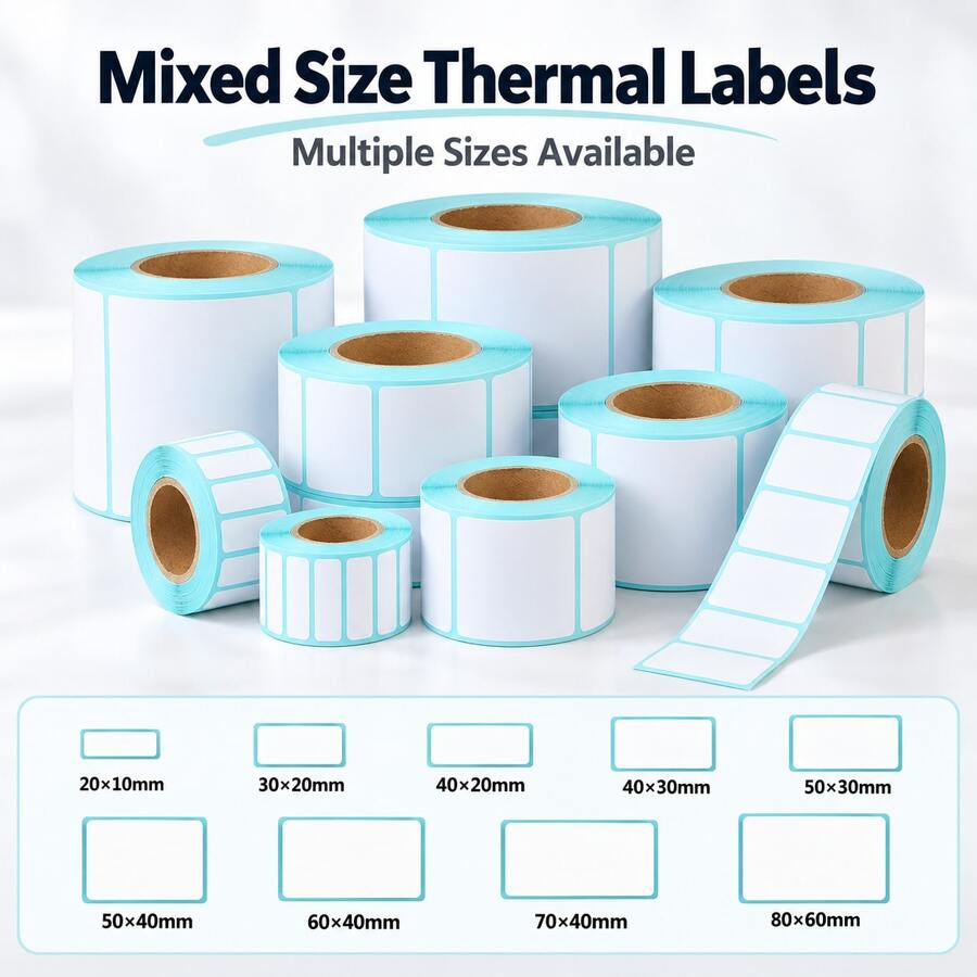 Three-Proof 700Pcs/Roll Thermal Label Paper Cross-Border Logistics Milk Tea Supermarket Barcode Printing Paper. Stickers For Daily Office And Storage Bottle/Jar Classification Packaging Labels