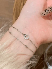 1 pulsera minimalista de lazo de Mobius para mujer - Plateado - Ver 2