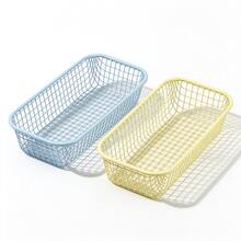 Cream Color Ins Style Multi-Size Iron Storage Basket, Miscellaneous Stationery Storage Box, Multi-Set Multi-Color Options, Multi-Function Desktop Office Supplies Student Supplies Storage Basket, Pen Holder - Multicolor - View 10