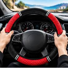 1PC Universal Car Steering Wheel Cover, 15 Inch Breathable Mesh Non-Slip Steering Wheel Protector, Soft Comfortable Grip, Sporty Design, Wear-Resistant All-Season Car Interior Accessory For Sedan SUV Truck - Multicolor - View 4