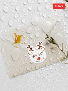 1/30/60/120pcs Customizable Christmas Round Stickers - Personalized Christmas Party Decorative Stickers, Suitable For Party Invitations, Greeting Cards, Envelopes, Table Decor, Gift Wrapping, Photo Layouts And DIY Crafts, Ideal Gift For Family, Friends, Colleagues, Couples, Suitable For Christmas, Parties, Anniversaries - Multicolor 2 - View 12