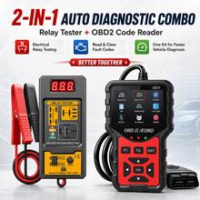 2PCS Kit V519 OBD2 Scanner & CNBJ-823 Circuit Tester Combo, 2 Pieces Automotive Diagnostic Tool Kit, Engine Fault Code Reader, DTC Clear, Live Data, 6-24V Electrical Circuit Tester For Auto Repair - A - View 9