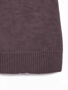Women's Wool Blend Soft Knit Short Sleeve Top, Loose Fit, 15% Wool Content, Basic Round Neck Solid Color Five-Point Sleeve Lightweight Knit Sweater, Quiet Luxury Minimalist Commuter Style, Suitable For Office And Business Wear - Brick Red - View 10