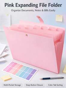 1pc File Storage Binder, File Storage Box, Transparent File Bag, File Folder Organizer - View 1