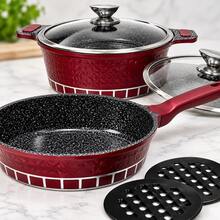 11-Piece Cookware Set With Granite-Style Coating, 4 Pots With Lids, Frying Pan And 2 Trivets, For Everyday Cooking - View 8
