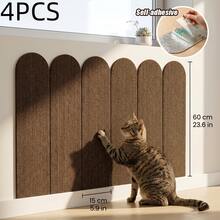 4PCS Cat Scratch Sticker Cat Scratch Board Cat Claw Grinder For Living Room Bedroom Sofa Wall Cat Gift, Let Cats Exercise Rest Scratch Play, Space-Saving Design For Indoor Cats, Pet , Beautiful Pet Accessory - Multicolor - View 12