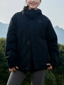 CAMEL CROWN Women's Waterproof Warm Fleece Lined Hooded Snowboard Ski Jacket Winter Coat - Phantom Black - View 1