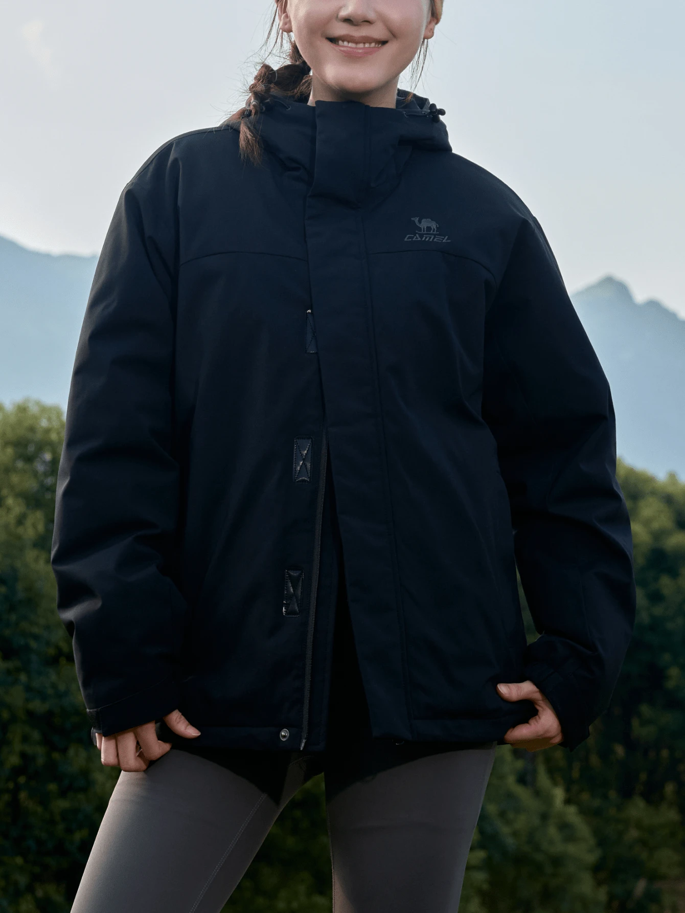CAMEL CROWN Women's Waterproof Warm Fleece Lined Hooded Snowboard Ski Jacket Winter Coat - Phantom Black - View 1
