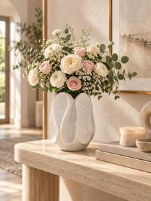 1pc Modern Decorative Vase, Sculptural Petal Design, Elegant Home Decor, Suitable For Roses, Eucalyptus, Reed Grass, Dried Flower Bouquets, Bookshelf And Desktop Arrangement, Home Decor, Room Decor, Autumn Home Decor, Office Decor, Classroom Decor, Gift - Multiple Styles - View 3