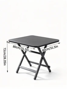 Simple Black Folding Square Table, Thickened & Sturdy, Quick Fold Portable Small Table, Space Saving, Simple Home Dining Table, Suitable For - Study Room Study, Balcony Rest, Picnic Gathering, Rental House Use, Temporary Stall Countertop - Multiple Specifications - View 8