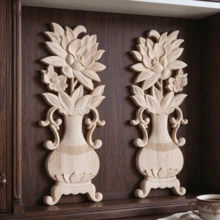 2pcs Solid Wood Carving Stickers, Woodworking Supplies, Home Decorations, Suitable For Cabinets, Doors And Windows, Furniture, Background Walls, Entrances, Offices And Other Decorations, Holiday Decorations, DIY Decorations. - Multicolor - View 6