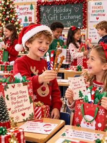 Cute Cartoon Christmas Pens For Children, Featuring Designs Of Santa Claus, Snowmen, Reindeer, And Gingerbread Men. These Pens Are Suitable As Small Gifts For Student Classes, Classroom Rewards, Or Christmas Exchange Gifts. - Multicolor - View 3