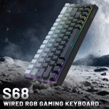 Keyboard Gaming Berkabel ZIYOU LANG S68, Keyboard Membran, 68 Tombol RGB, Tutup Tombol PBT dengan Cetakan Samping, Anti-Ghosting 26 Tombol, Efek RGB Dinamis, Pengetikan Senyap, Penyesuaian Tinggi 3 Tingkat - View 1