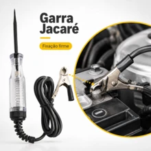 Testador de Circuito Automotivo 6-24V Caneta Teste com Garra Jacaré para Fusíveis Fiação Luzes e Soquetes - Multicolorido - Visão 4