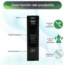 CBCL Interruptor Termomagnético Enchufable 1 Polo 15A 240V para Centro de Carga, Protección contra Sobrecargas y Cortocircuitos - Negro - Ver 3