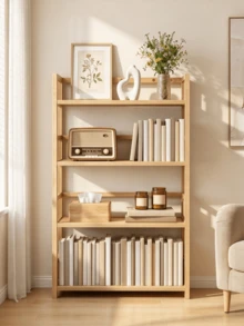 رف كتب صغير، 2/3 طبقات اختيارية، تصميم بسيط ضيق، يمكن وضعه على المكتب أو الأرضية، رفوف مجوفة، قوي ومتين، لتخزين الكتب والأغراض الصغيرة - مواصفات متعددة - مشاهدة 5
