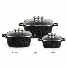 3-Pot Cooking Set With Lids, 6 Pieces For Home Kitchens, Simmering, Boiling And Meal Preparation - View 4