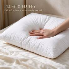 White Duck Goose Feather Down Square Pillow Insert 18x18 20x20 21x21 Inch Soft Fluffy Cotton Down-Proof Cover Cushion Core Stuffed Throw Pillow Inner For Sofa Bed Home Hotel Decor - White - View 4