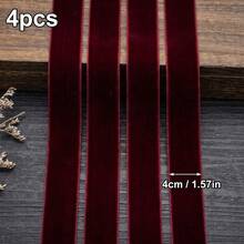 1 Roll Of 5# Burgundy Velvet Ribbon, Suitable For DIY Crafts, Gift Wrapping And Christmas Decoration - Sewing And Knitting Supplies - Burgundy - View 21