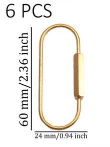 2/4/6pcs Gold Screw Lock Keychains, DIY Gold Keychain Clips, Minimalist Style Keychain Pendant, Climbing Carabiner Keychain, Unisex Car Keychain, Bag Charm, Cute Gothic Y2K Style Campus Accessory - Gold - View 13