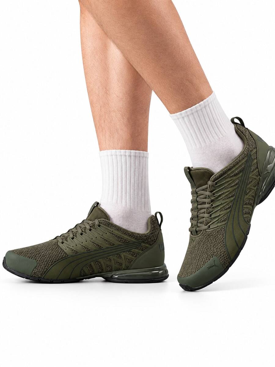 Puma New Men's VoltaicEvoPremium Mesh Classic Casual Lightweight Breathable Cushioned Sports Running Shoes - Olive Green - View 1