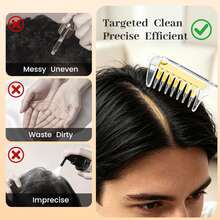 1PC Transparent Scalp Hair Oil Applicator Comb, Visible Liquid Reservoir + Roller Metal Teeth Liquid Dispensing Comb (Liquid Not Included), Suitable For Hair And Beard Care, Unisex Hands-Free Essential Oil Massage Comb, Hair Styling Accessory Tool, Travel Essential - Multicolor - View 6