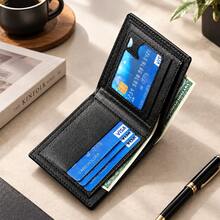 Classic Men's Wallet & Keychain Gift Set, Business Card Holder Wallet, Elegant Everyday Carry, Birthday Christmas Father's Day Gift - Black - View 2