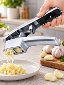 2pcs/1pc 2-In-1 Garlic Press And Chopper, Aluminum Alloy Manual Garlic Grinder And Crusher, Garlic Squeezer And Chopper Kitchen Gadget, Multi-Function Garlic Ginger Crusher, Handheld Food Preparation Tool For Home Kitchen Cooking - Multicolor - View 3