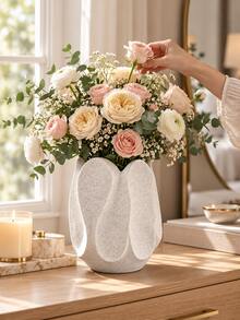 1pc Modern Decorative Vase, Sculptural Petal Design, Elegant Home Decor, Suitable For Roses, Eucalyptus, Reed Grass, Dried Flower Bouquets, Bookshelf And Desktop Arrangement, Home Decor, Room Decor, Autumn Home Decor, Office Decor, Classroom Decor, Gift - Multiple Styles - View 5