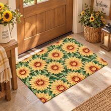 2D Sunflower Pattern Printed Long Runner Rug, Indoor Entrance Mat, Bedroom Bedside Mat, Kitchen Runner Mat, Suitable For Living Room, Laundry Room, Bathroom - Multicolor - View 3