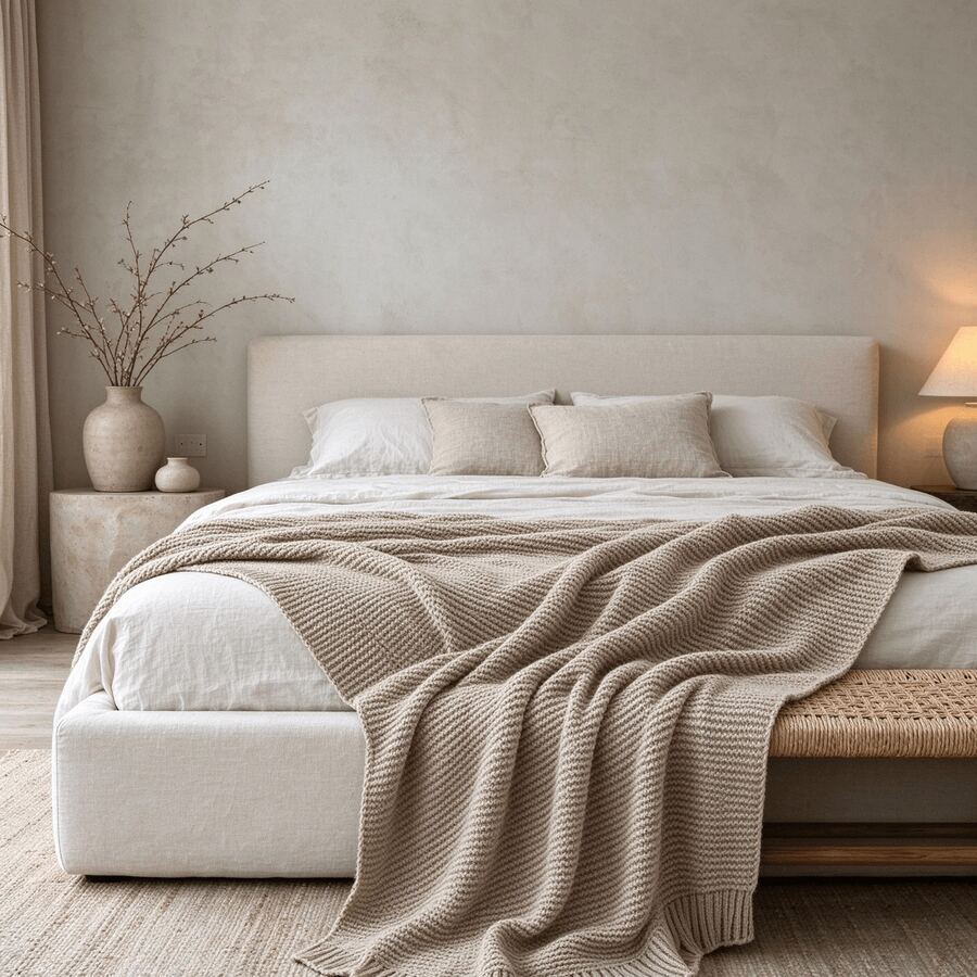 Knitted Hollow Sofa Throw Blanket, Homestay Hotel Decorative Throw, Bed Runner Bed Throw, Home Leisure Shawl Blanket - Khaki - View 1