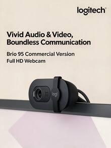 Logitech Webcam máy tính Brio 95, chất lượng hình ảnh HD 1080P, thiết kế màn che riêng tư vật lý, tích hợp micro giảm nhiễu, kết nối ổn định, phù hợp cho dạy học và lớp học trực tuyến - màu đen - Xem 1