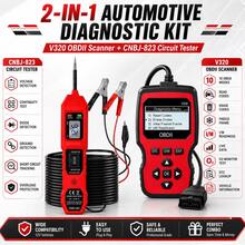 2PCS Kit V320 OBD2 Scanner With CNBJ-823 Digital Circuit Tester, Car Diagnostic Tool, DTC Code Reader & 6-24V Electrical Test Probe - A - View 8