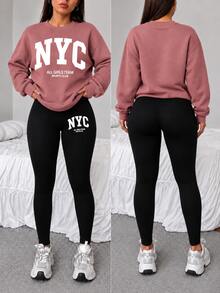 Women Two-Piece Outfits - Old Rose - View 1