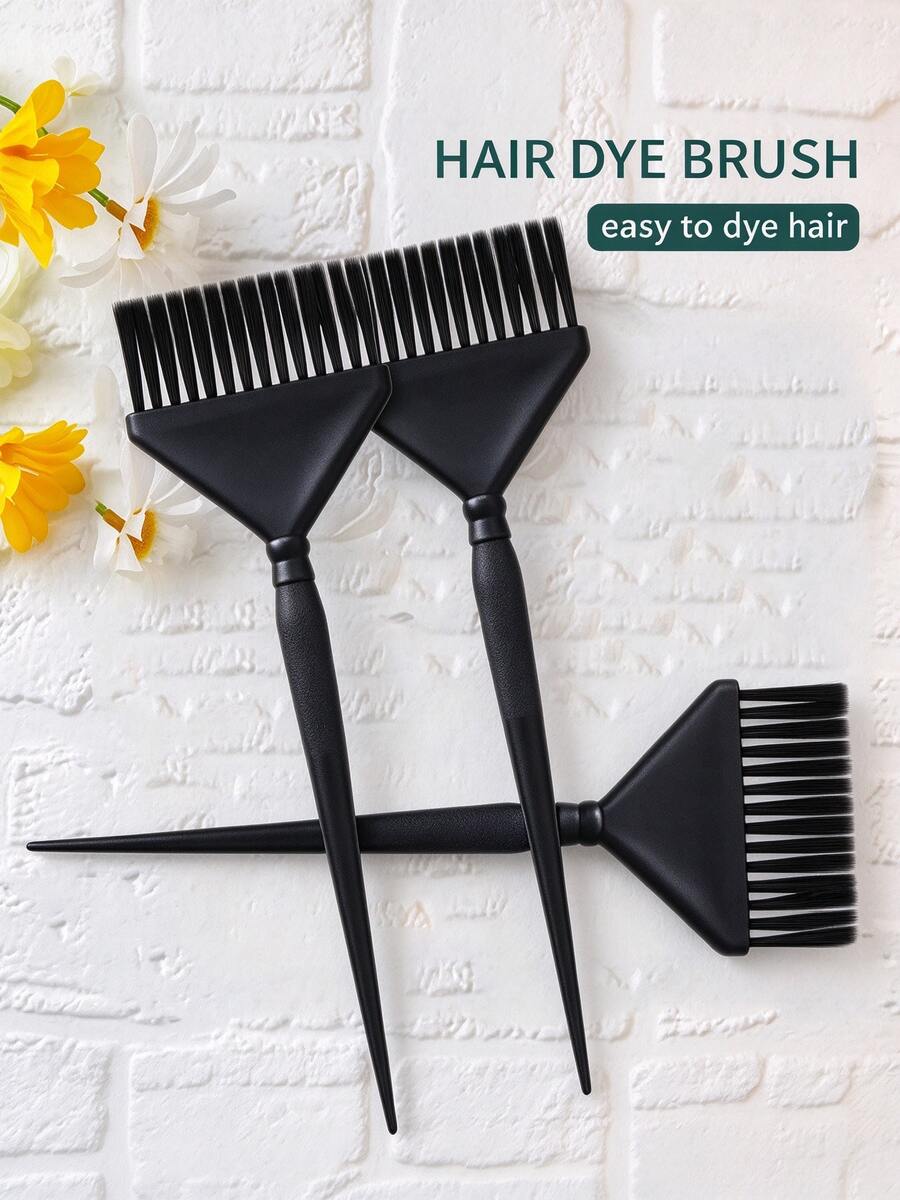 1pc Professional Hair Dye Brush Comb Salon Hair Coloring Tool Hair Dye Applicator Hair Styling Accessory - Black - View 1