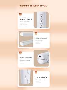 Pelurus & Pengeriting Rambut Nirkabel Mini 2-in-1, Setrika Rambut Isi Ulang, Setrika Pengeriting Rambut Nirkabel Portabel, Pelurus Rambut Mini Isi Ulang USB, Pelurus & Pengeriting Rambut Portabel Hemat Daya - MultiWarna - View 5