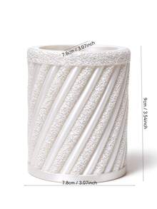 Christmas Cute Diagonal Textured Cylindrical Makeup Brush Holder, Pleated Silk Makeup Cup, Decorative Storage Box For Vanity, Girls Makeup Accessories - Multicolor - View 5