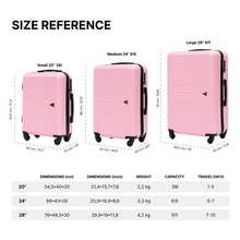 W WINGS High Durability | Polycarbonate | Travel Luggage Set 3 Pieces | Cabin, Medium And Large Suitcases With TSA Lock 360° Rotating Wheels - Baby Pink - View 5