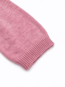 Women's Wool Blend Soft Knit Short Sleeve Top, Loose Fit, 15% Wool Content, Basic Crew Neck Solid Color Half Sleeve Knit Sweater, Lightweight Luxury Minimalist Commuter Inner Layer, Quiet Luxury Style, Suitable For Office And Business Use - Watermelon Pink - View 9