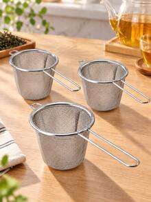 4/3/2/1pc Stainless Steel Fine Mesh Strainer Basket, Multi-Functional Tea Filter And Food Strainer, Suitable For Washing Fruits And Vegetables, Fine Mesh Colander, Suitable For Tea, Pasta, Noodles, Rice And Kitchen Cooking - Multicolor - View 15