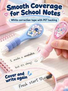 3pcs Soft Grip Correction Tape Set, 6m Per Roll, Quiet White Correction Tape, Suitable For Children, Kindergarten, Elementary Students, Homework And School Supplies - Multicolor - View 5