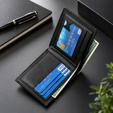 Set Hadiah Dompet & Sabuk Pria 2 Buah, Slot Kartu Ganda, Kompartemen Uang Tunai Besar, Dompet Resleting, Sabuk Gesper Otomatis, Aksesoris Bisnis, Hadiah untuk Pria - Hitam - View 2