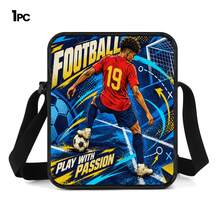 Football Player #19 Slogan Print 3 Pieces Set: Large Capacity Backpack + Crossbody Bag + Pencil Case, Adjustable Breathable Shoulder Straps, Classic Cartoon Sports Style Fan Game Day Commute Storage Set - Printed Bag - View 10