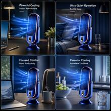 2026 Upgraded Dual Motor Portable Fan, 5-Speed Adjustable, 720° Rotation, USB Rechargeable, 1200mAh, Ultra-Quiet <25dB, Suitable For Office, Travel, Camping, RV, Outdoor Cooling - Tower Fan - View 8
