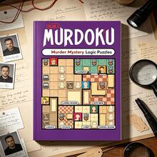 Murdoku, 22 Sudoku-Style Puzzle Games, Adult Reasoning Puzzle Book, Logic Puzzles, Adult Stress Relief Games, Party Games - Rectangle - View 5