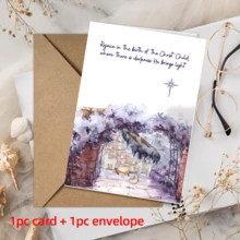Religious Christmas Cards Set, Watercolor Christian Nativity Christmas Greeting Cards With Envelopes, Bible Verses Scripture Holiday Notes Pack - View 6