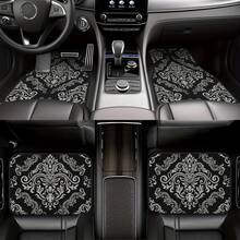 Luxury Damask Print Car Floor Mats 4 Piece Set - Universal Fit Interior Protection For Cars SUVs And Trucks - Sophisticated Black And White Floral Design - Multicolor - View 9