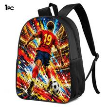 Player #19 Sprint Field Print 3 Pieces Set: Large Capacity Backpack + Crossbody Bag + Pencil Case, Adjustable Breathable Shoulder Straps, Modern Dynamic Cartoon Style Fan Merchandise Sports Commute Storage Set - Printed Bag - View 13